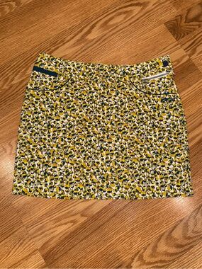 Louis Castel Yellow Floral Golf Skort‎ waist 64cm